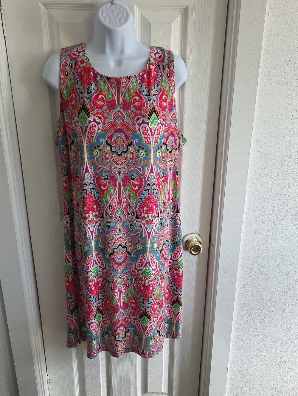 Tommy Hilfiger Pink Paisley-Print Sleeveless Shift Dress